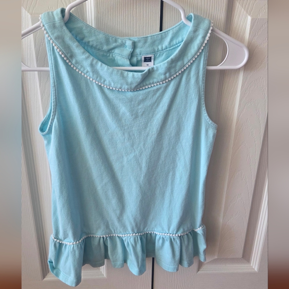 Janie and Jack Aqua Sleeveless Peplum Top